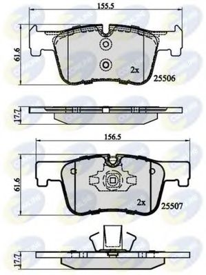 COMLINE - CBP02130 - Комплект тормозных колодок, дисковый тормоз (Тормозная система)