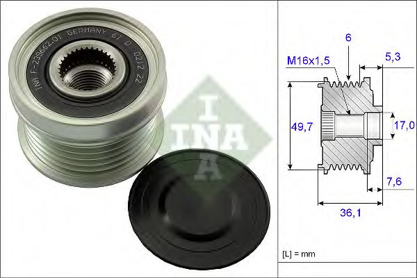 INA - 535 0134 10 - Механизм свободного хода генератора (Генератор)