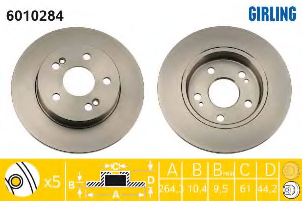 GIRLING - 6010284 - Тормозной диск (Тормозная система)