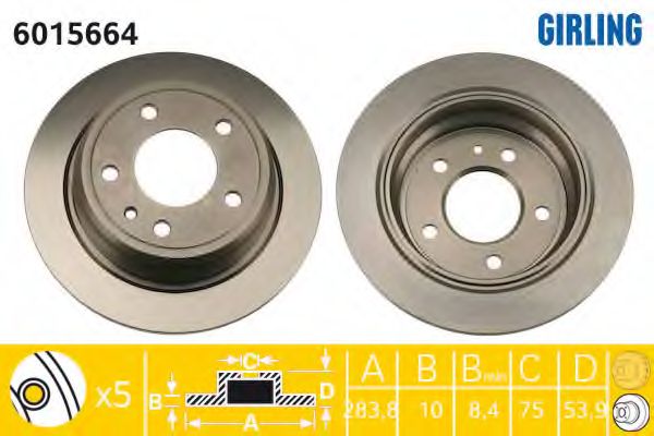 GIRLING - 6015664 - Тормозной диск (Тормозная система)