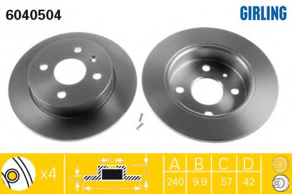 GIRLING - 6040504 - Тормозной диск (Тормозная система)