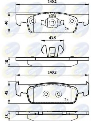 COMLINE - CBP02144 - Комплект тормозных колодок, дисковый тормоз (Тормозная система)