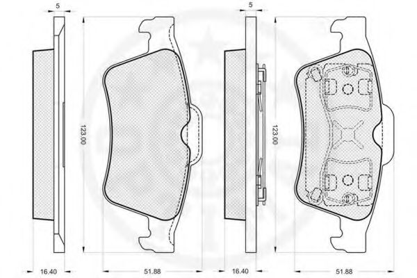 OPTIMAL - 84200 - Комплект тормозных колодок, дисковый тормоз (Тормозная система)