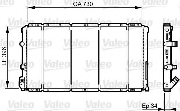 VALEO - 732050 - Радиатор, охлаждение двигателя (Охлаждение)