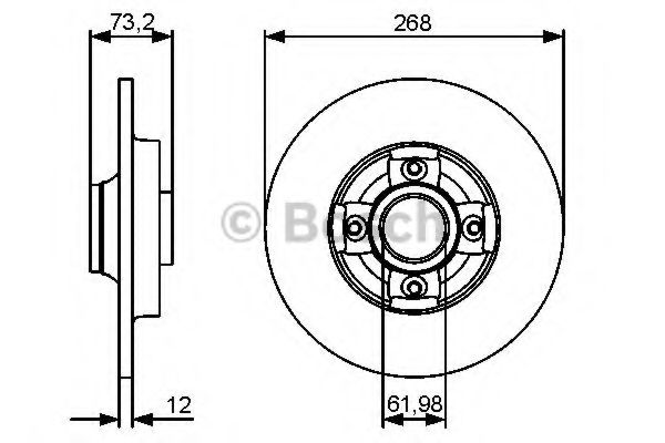 BOSCH - 0 986 479 383 - Тормозной диск (Тормозная система)