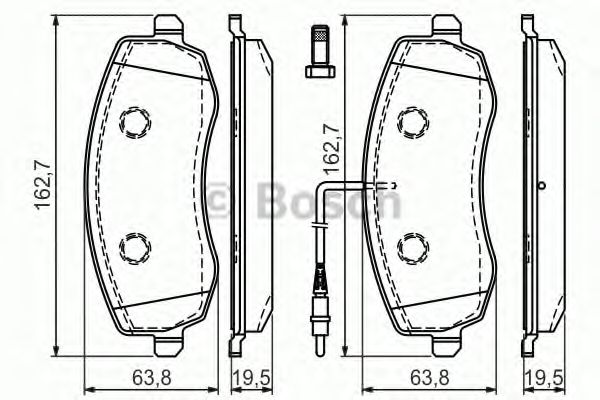 BOSCH - 0 986 494 385 - Комплект тормозных колодок, дисковый тормоз (Тормозная система)