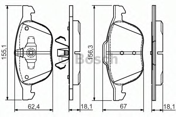 BOSCH - 0 986 495 023 - Комплект тормозных колодок, дисковый тормоз (Тормозная система)