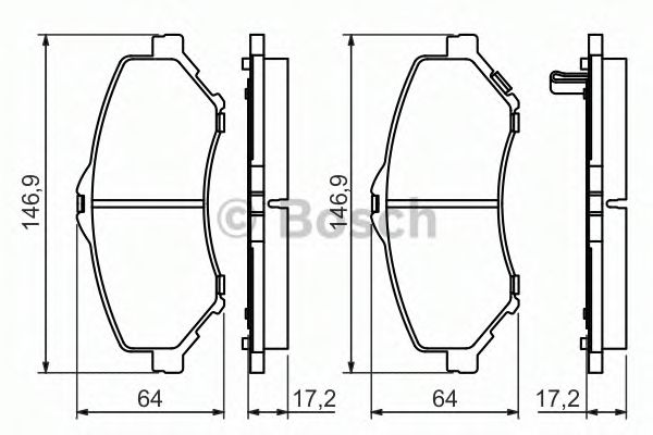 BOSCH - 0 986 494 493 - Комплект тормозных колодок, дисковый тормоз (Тормозная система)