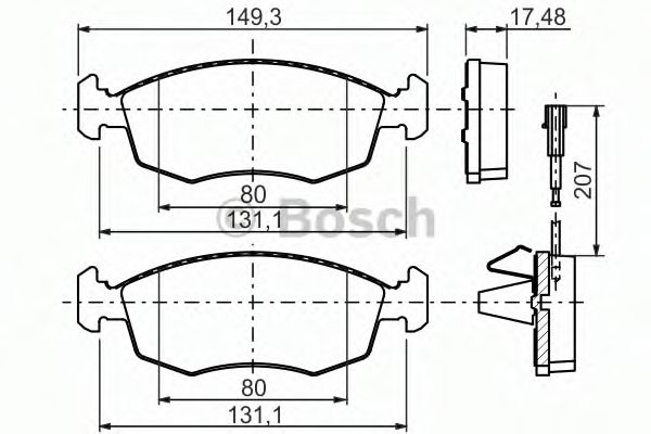 BOSCH - 0 986 494 463 - Комплект тормозных колодок, дисковый тормоз (Тормозная система)