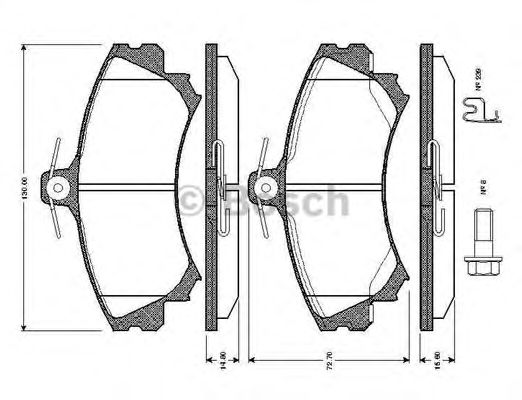 BOSCH - 0 986 TB2 288 - Комплект тормозных колодок, дисковый тормоз (Тормозная система)