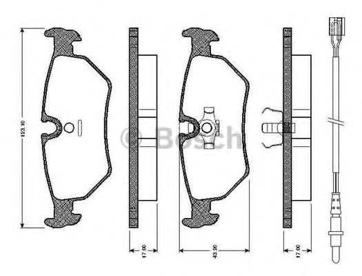 BOSCH - 0 986 TB2 593 - Комплект тормозных колодок, дисковый тормоз (Тормозная система)