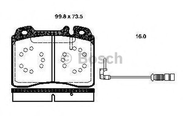 BOSCH - 0 986 TB2 663 - Комплект тормозных колодок, дисковый тормоз