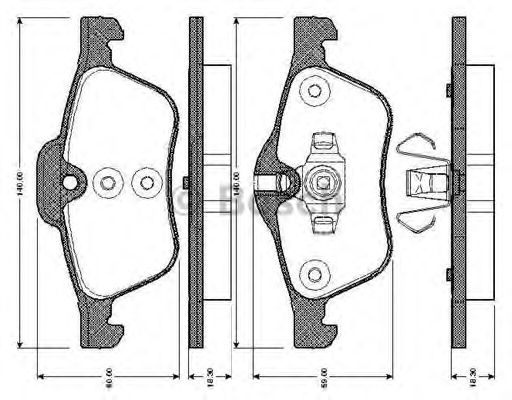 BOSCH - 0 986 TB2 840 - Комплект тормозных колодок, дисковый тормоз (Тормозная система)