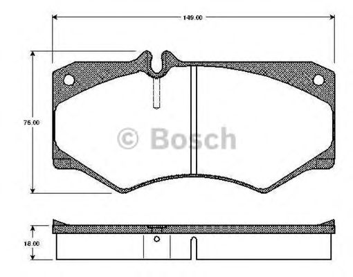 BOSCH - 0 986 TB2 058 - Комплект тормозных колодок, дисковый тормоз (Тормозная система)