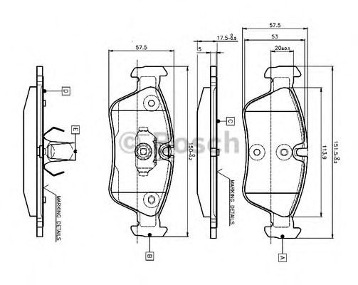 BOSCH - 0 986 TB2 209 - Комплект тормозных колодок, дисковый тормоз (Тормозная система)