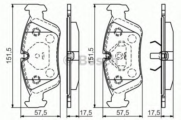 BOSCH - 0 986 495 060 - Комплект тормозных колодок, дисковый тормоз (Тормозная система)