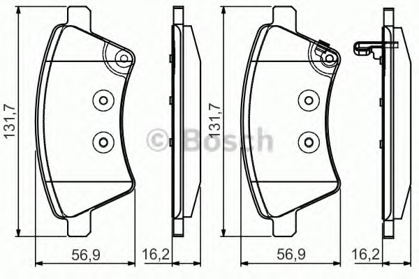 BOSCH - 0 986 495 101 - Комплект тормозных колодок, дисковый тормоз (Тормозная система)