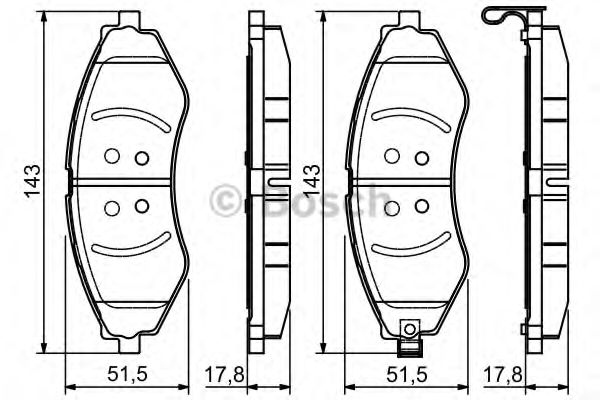 BOSCH - 0 986 495 116 - Комплект тормозных колодок, дисковый тормоз (Тормозная система)