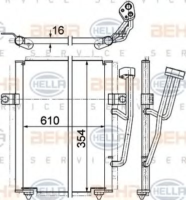 HELLA - 8FC 351 036-671 - Конденсатор, кондиционер (Кондиционер)