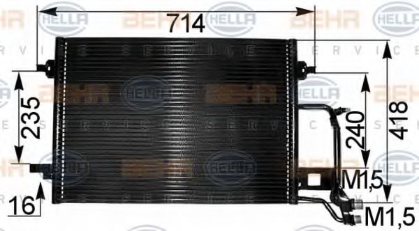 HELLA - 8FC 351 038-681 - Конденсатор, кондиционер (Кондиционер)