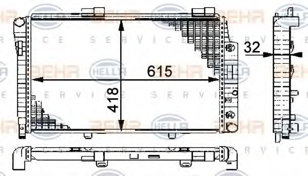 HELLA - 8MK 376 712-021 - Радиатор, охлаждение двигателя (Охлаждение)