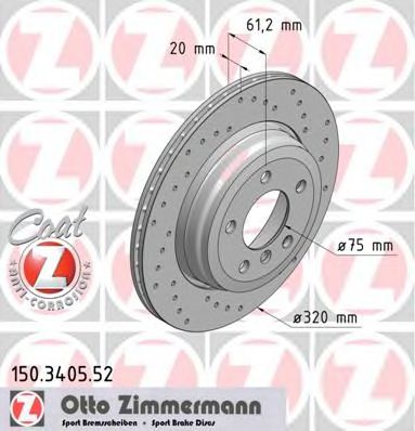 ZIMMERMANN - 150.3405.52 - Тормозной диск (Тормозная система)