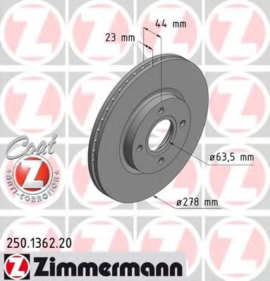 ZIMMERMANN - 250.1362.20 - Тормозной диск (Тормозная система)