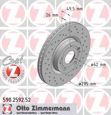 ZIMMERMANN - 590.2592.52 - Тормозной диск (Тормозная система)