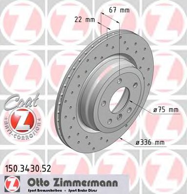 ZIMMERMANN - 150.3430.52 - Тормозной диск (Тормозная система)