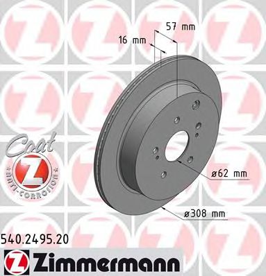 ZIMMERMANN - 540.2495.20 - Тормозной диск (Тормозная система)