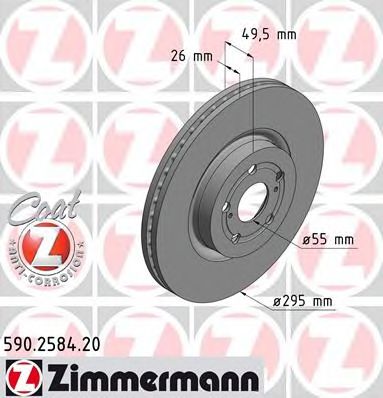 ZIMMERMANN - 590.2584.20 - Тормозной диск (Тормозная система)