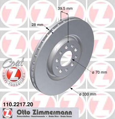 ZIMMERMANN - 110.2217.20 - Тормозной диск (Тормозная система)