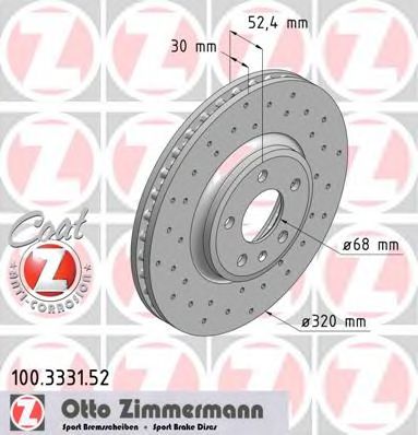 ZIMMERMANN - 100.3331.52 - Тормозной диск (Тормозная система)