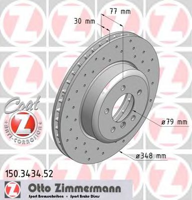 ZIMMERMANN - 150.3434.52 - Тормозной диск (Тормозная система)