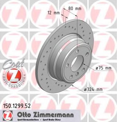 ZIMMERMANN - 150.1299.52 - Тормозной диск (Тормозная система)