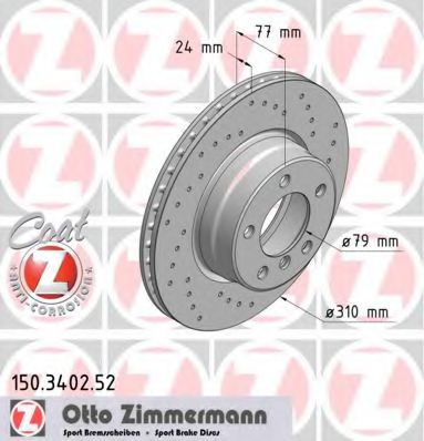 ZIMMERMANN - 150.3402.52 - Тормозной диск (Тормозная система)