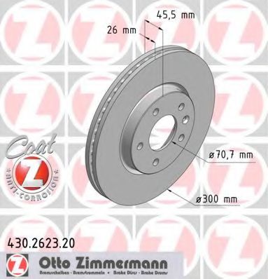 ZIMMERMANN - 430.2623.20 - Тормозной диск (Тормозная система)