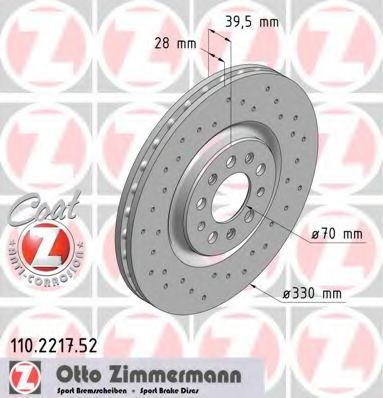 ZIMMERMANN - 110.2217.52 - Тормозной диск (Тормозная система)