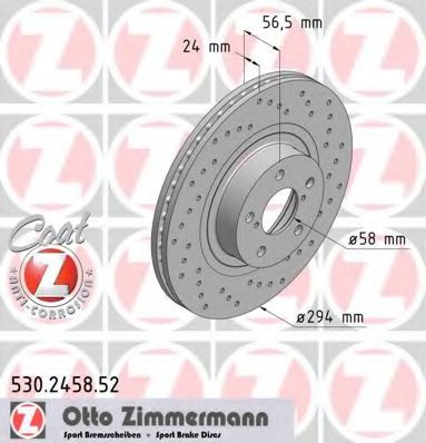 ZIMMERMANN - 530.2458.52 - Тормозной диск (Тормозная система)