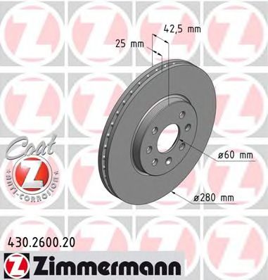 ZIMMERMANN - 430.2600.20 - Тормозной диск (Тормозная система)