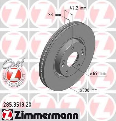 ZIMMERMANN - 285.3518.20 - Тормозной диск (Тормозная система)