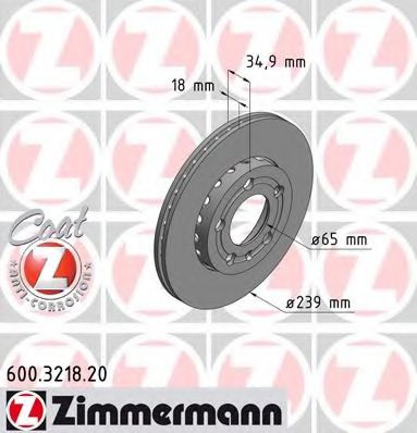 ZIMMERMANN - 600.3218.20 - Тормозной диск (Тормозная система)