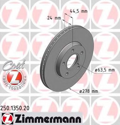 ZIMMERMANN - 250.1350.20 - Тормозной диск (Тормозная система)