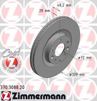 ZIMMERMANN - 370.3088.20 - Тормозной диск (Тормозная система)