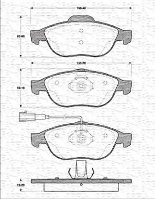 MAGNETI MARELLI - 363702161159 - Комплект тормозных колодок, дисковый тормоз (Тормозная система)