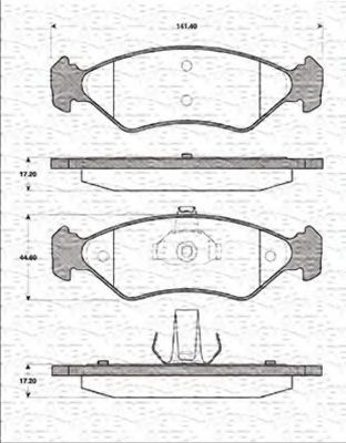 MAGNETI MARELLI - 363702161189 - Комплект тормозных колодок, дисковый тормоз (Тормозная система)