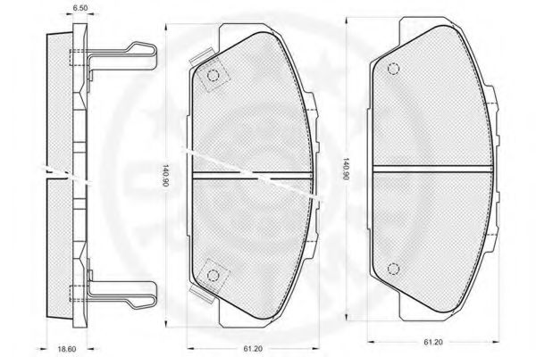 OPTIMAL - 12145 - Комплект тормозных колодок, дисковый тормоз (Тормозная система)