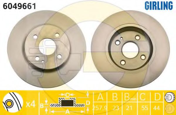 GIRLING - 6049661 - Тормозной диск (Тормозная система)