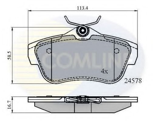 COMLINE - CBP01622 - Комплект тормозных колодок, дисковый тормоз (Тормозная система)