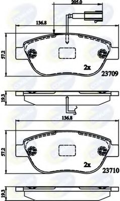 COMLINE - CBP12140 - Комплект тормозных колодок, дисковый тормоз (Тормозная система)